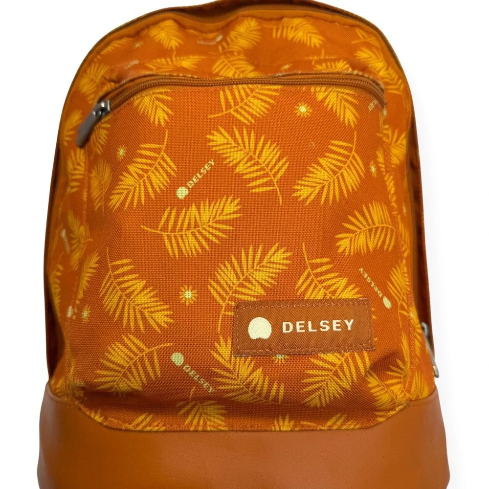 Delsay Paris Classic Backpack Tropical Palm Leaf Print Dayback School Casual